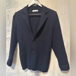 Mitsukoshi Navy Mohair Cardigan Sweater, L